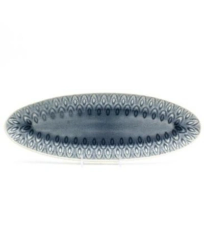 Euro Ceramica Peacock Appetizer Platter In Grey