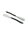 Vibhsa Pate Knife Cheese Butter Spreader - Set Of 4 In Black