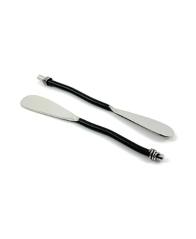 Vibhsa Pate Knife Cheese Butter Spreader - Set Of 4 In Black