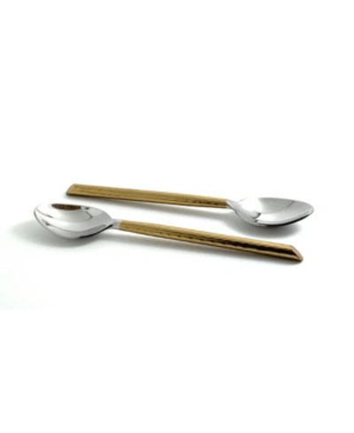 Vibhsa Golden Cut Hammered Dessert Teaspoons - Set Of 6