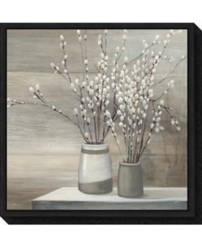 Amanti Art Pussi Willow Still Life Gray Pots By Julia Purinton Canvas Framed Art