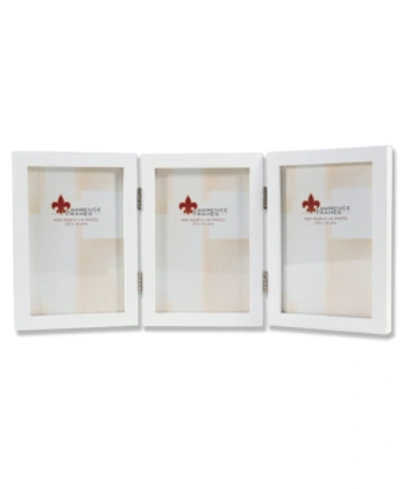 Lawrence Frames Hinged Triple White Wood Picture Frame