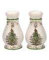 Spode Christmas Tree Gold Salt And Pepper Set In Green