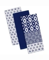Design Imports Tunisia Dishtowel Set Of 3 In Blue