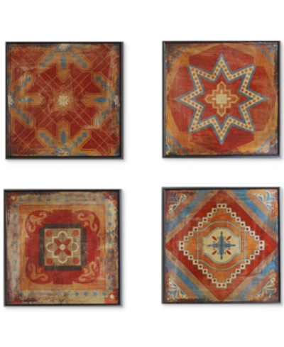 Jla Home Madison Park Moroccan Tile 4-pc. Gel-coated Deco Box Print Set In Red