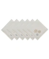 Design Imports Sparkle Snowflakes Embroidered Napkin Set In White