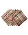 Design Imports Give Thanks Plaid Napkin Set In Brown