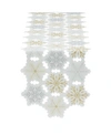 Design Imports Embroidered Snowflakes Table Runner In White