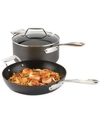 ALL-CLAD ESSENTIALS HARD ANODIZED NONSTICK COOKWARE SET, 2-PIECE FRY AND SAUCE PAN WITH LID SET