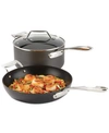 All-clad Essentials Hard Anodized Nonstick Cookware Set, 2-piece Fry And Sauce Pan With Lid Set In Black