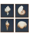 Jla Home Ocean Seashells 4-pc. Framed Canvas Print Set In Blue
