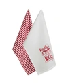 Design Imports Assorted Naughty Nice Holiday Printed Dishtowel Set In Red
