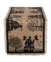 Design Imports Haunted House Burlap Table Runner In Tan