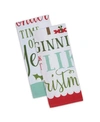 Design Imports Assorted Holiday Fun Printed Dishtowel Set In Red