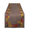DESIGN IMPORTS SHIMMERING LEAVES EMBROIDERED TABLE RUNNER