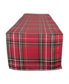 Design Imports Holiday Metallic Plaid Table Runner In Red