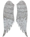 3R STUDIO WOOD SMALL ANGEL WINGS WITH DISTRESSED FINISH, GRAY