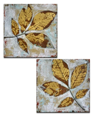 Ready2hangart 'gilded Fall Leaves' Canvas Wall Art, 30x30" In Multicolor