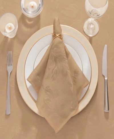 ELRENE ELEGANT WOVEN LEAVES JACQUARD DAMASK NAPKIN, SET OF 8