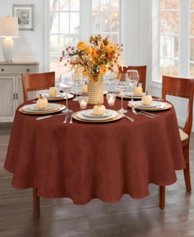 ELRENE ELEGANT WOVEN LEAVES JACQUARD DAMASK TABLECLOTH, 70" ROUND