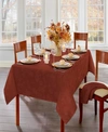 Elrene Elegant Woven Leaves Jacquard Damask Tablecloth, 60" X 84" Rectangle In Spice Red