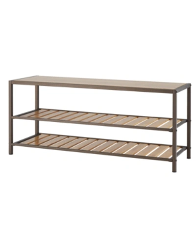 Trinity 3-tier Bamboo Shoe Bench In Bronze