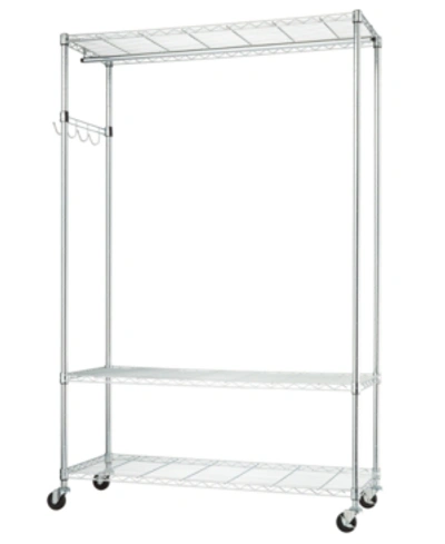 Trinity Ecostorage 3-tier Rolling Garment Rack In Chrome