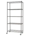 Trinity Basics 5-tier Wire Shelving Rack With Nsf Includes Wheels In Black