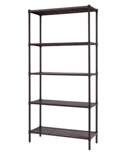 Trinity 5-tier Slat Shelving Rack In Bronze