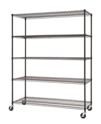 Trinity Basics 5-tier Wire Shelving Rack With Nsf Includes Wheels In Black