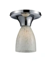 ELK LIGHTING CELINA 1-LIGHT SEMI-FLUSH IN POLISHED CHROME AND SNOW WHITE GLASS
