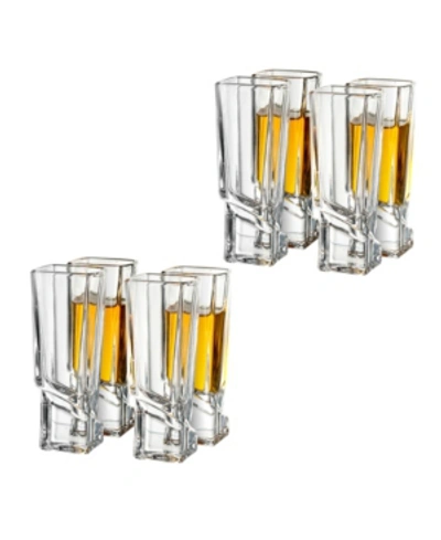 Joyjolt Carre Square Shot Glasses, Set Of 8 In Clear