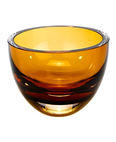 Badash Crystal Penelope Amber Bowl In Yellow