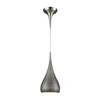 Elk Lighting Lindsey 1 Light Pendant In Satin Nickel With Weathered Zinc Shade In Silver