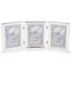 Lawrence Frames 510745t Silver Plated Double Bead Hinged Triple Picture Frame In Silver