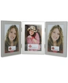 Lawrence Frames Brushed Silver Hinged Triple Metal Picture Frame - 4" X 6" In Silver