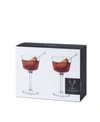 VISKI RAYE ANGLED CRYSTAL NICK & NORA GLASSES SET OF 2, 6 OZ