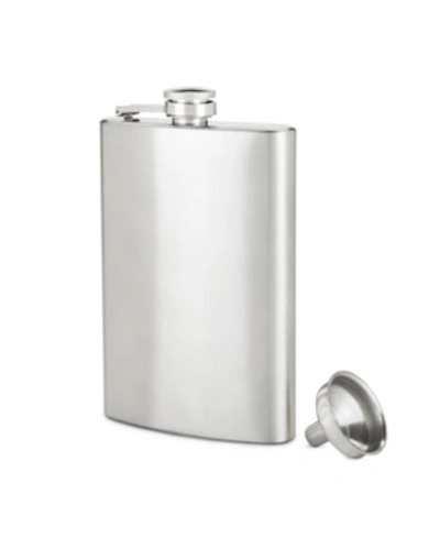 True Stainless Steel Flask, 10 oz In Silver