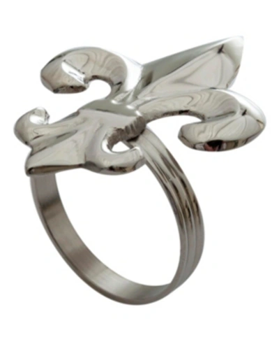 St. Croix Kindwer Nickel Fleur De Lis Napkin Ring In Silver