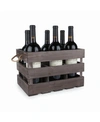 TWINE RUSTIC FARMHOUSE WOODEN 6 BOTTLE CRATE