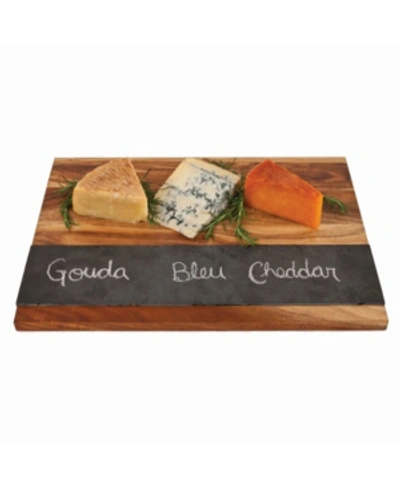Twine Wood With Slate Cheese And Charcuterie Board In Brown