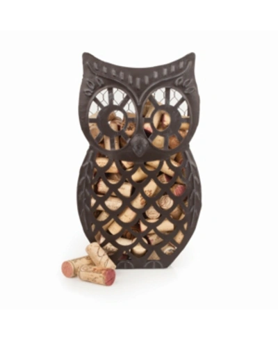 Twine Country Cottage Wise Owl Wine Cork Collector In Silver