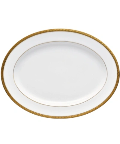 Noritake Charlotta Gold 14" Oval Platter In Gold White