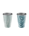 THIRSTYSTONE THIRSTYSTONE BY CAMBRIDGE 18OZ BLUE MARBLE STAINLESS STEEL ALL PURPOSE CUPS