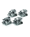 Michael Aram White Orchid Set Of 4 Napkin Rings In Silver