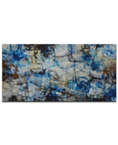 Ready2hangart , 'blue Bomb' Abstract Canvas Wall Art, 24x48" In Multi