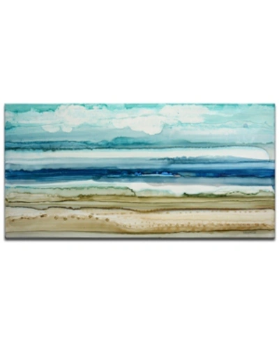 Ready2hangart , 'beach Shore' Abstract Canvas Wall Art, 18x36" In Multi