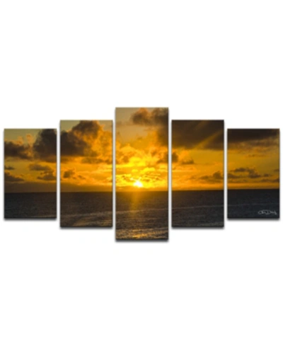 Ready2hangart Niue Sunset 5 Piece Wrapped Canvas Coastal Wall Art Set, 30" X 60" In No Color