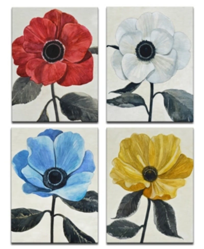 Ready2hangart , 'graceful Poppy I-iv' 4 Piece Canvas Wall Art In Multi