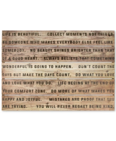 Graham & Brown Life Is Beautiful Print On Wood In Neutral